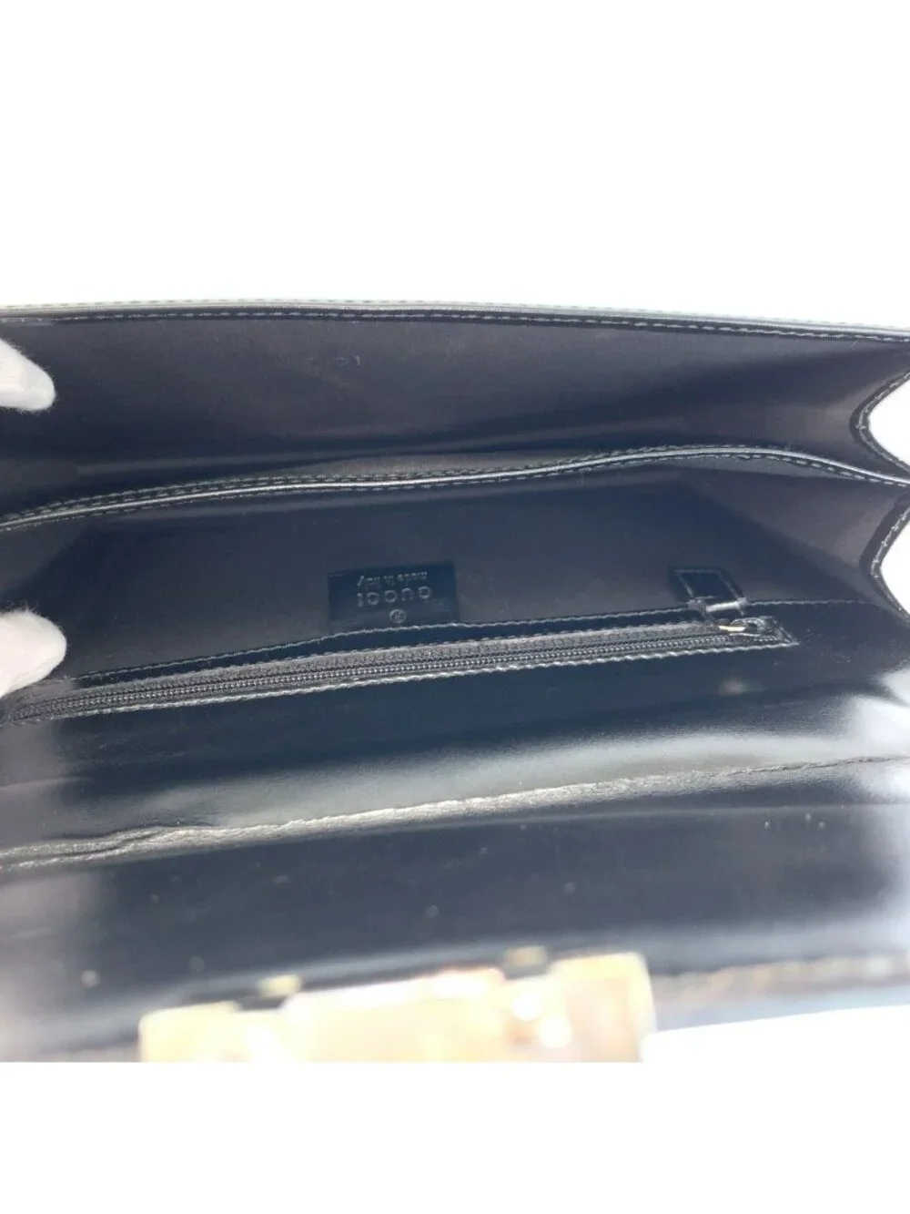 Gucci Black Silver Leather Clutch